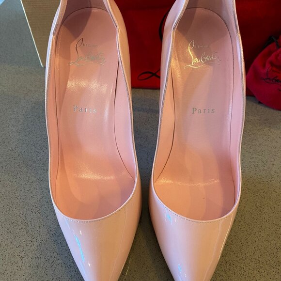 Christian Louboutin Hot Chick 100 Rosy Light Pink Patent Leather Heel Pump - Picture 13 of 16